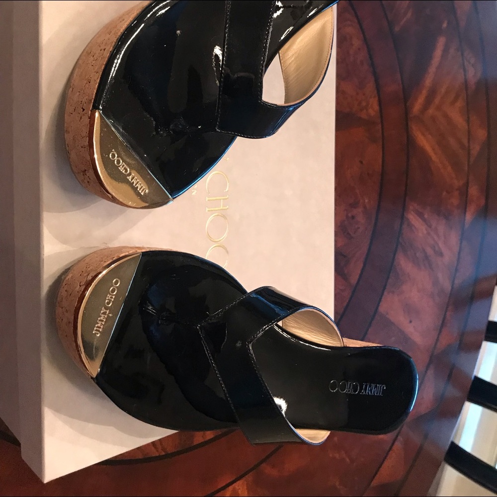 Authentic Jimmy Choo Black Pathos Wedge
